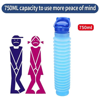 750ml Outdoor Portable Car Urinal Telescopic Squat-free Female Boys And Children Travel Camping Hiking Emergency Urinal Foldable