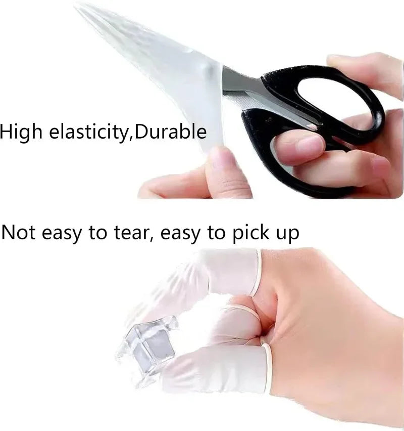 100/10Pcs Disposable Latex Finger Cots High Elastic Non-slip Anti-static Fingertips Protector Gloves Industry Fingers Protection