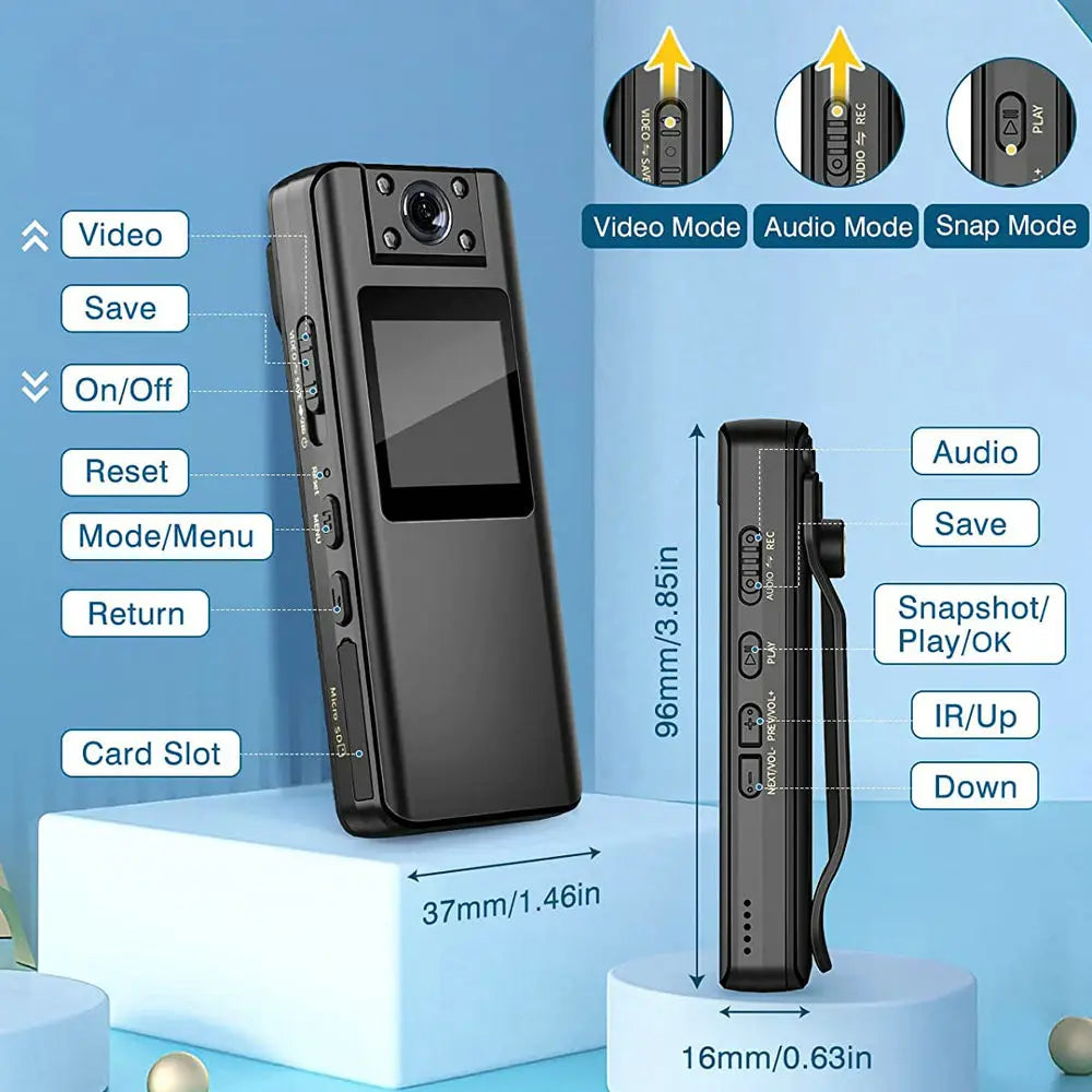 A22 Full HD 1080P Sports DV Night Vision 2200mAh Motion Detection Body Camera LCD Screen Mini Camcorder Police Cam Bike Camera