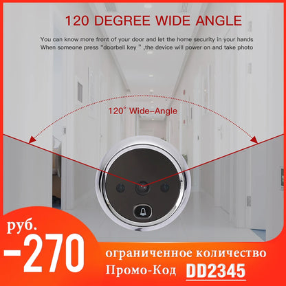 KAK 2.8" LCD Screen Electronic Door Viewer Bell IR Night Door Camera Photo Recording Digital Door Viewer Smart Peephole Doorbell