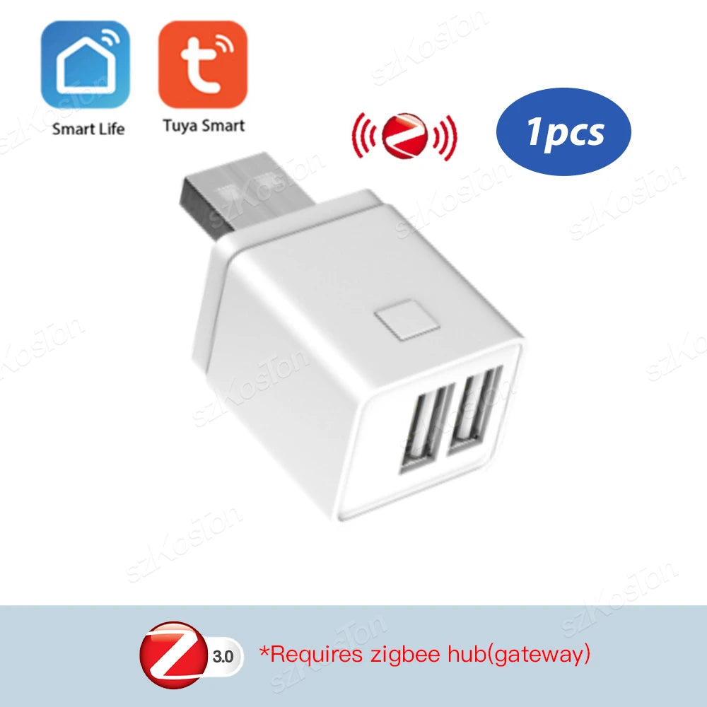 Tuya WiFi/Zigbee Smart Micro 1 2 3 USB Adaptor Switch 5V Mini USB Power Adaptor Smart Life App Control Via Alexa Google