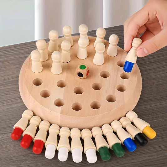 AIUAZA 1 set of wooden memory chess games, logic games, and brain teaser games, parent-child interaction toys, party toys