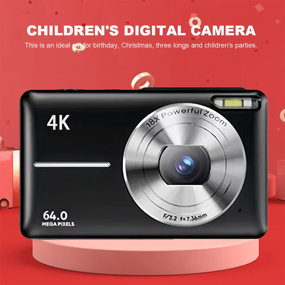 Kids Digital Camera 16X Zoom Point and Shoot Camera 64MP 1080P 2.4inch Screen Compact Small Camera Children's Entry-level Camera