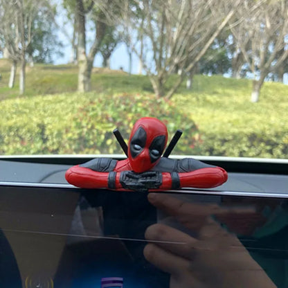 Anime Deadpool Action Figure Car Interior Decoration Toys Sitting Model X-Men Mini Figurine Pendant Car Accessories Kids Gift