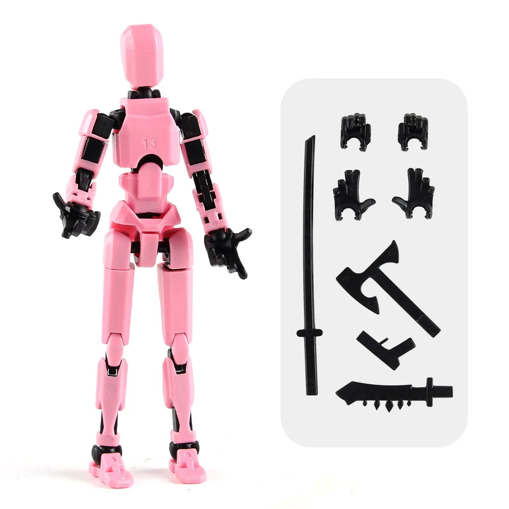 DIY Luminous T13 Multi-Jointed Movable Shapeshift Robot 3D Printed Mannequin Lucky robot and dog Action Figures Toys kids Gifts
