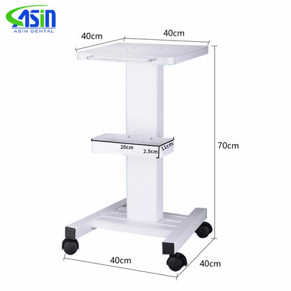 Medical Trolley Mobile Shelf Table Dental Unit Portable Cart with Swivel Brake Wheels and Socket for Dental Clinic Dentist Tool