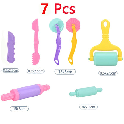 Children Dough Tool Set 3D Plastic Mold And Dough Clay Knife Mold Boys And Girls DIY Toy Cutting Roller And Game Accessories
