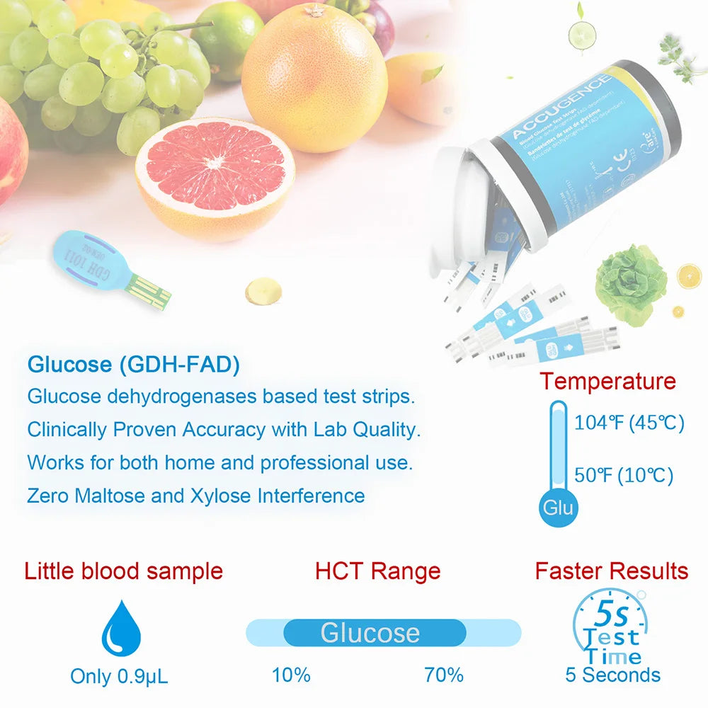 Blood Ketone Hemoglobin Uric Acid Blood Glucose Test Strips Test Strips for PM800 4 in 1 Meter Diabetes Gout HB Anemia Monitor