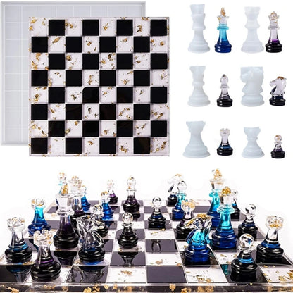 DIY 3D International Chess Piece Silicone Molds Chess Shaped Chocolates Candy Epoxy Resin Casting Mould Family Party Board Game