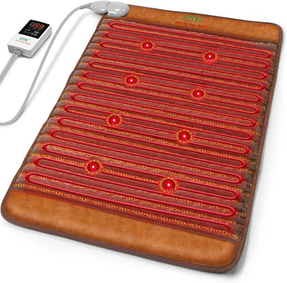 Infrared Heating Pads for Back Far Infrared Mat Heat Pad with Full Tourmaline Beads 8 Photon Infrared Heating Pad Auto Shut Off