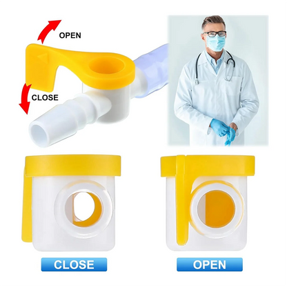 15 Pack Catheter Valve Urine Drainage Catheter Bag Valves with Smooth Edges and Silicone Tubing