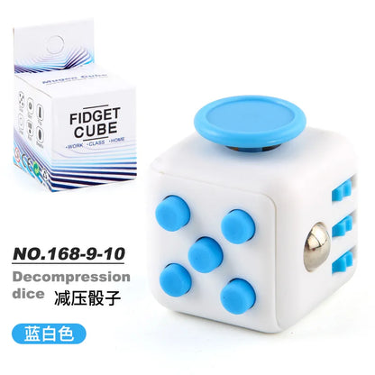 Fashion Decompression Dice Autism Adhd Anxiety Relieve Toy Adult Kids Fingertip Press Button Toys Rainbow Dice Antistress Cube