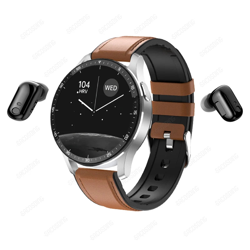 2023 New Wireless Bluetooth TWS Two In One Headset Smart Watch Men Women Healthy Sport Fitness Music Watches For Android IOS