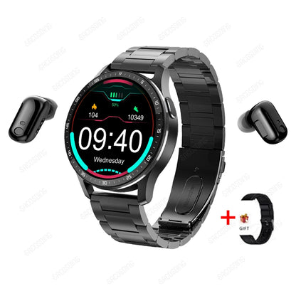 2023 New Wireless Bluetooth TWS Two In One Headset Smart Watch Men Women Healthy Sport Fitness Music Watches For Android IOS