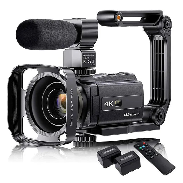 4K Video Camera Camcorder With Microphone 48MP Vlogging  16X Zoom 3.0" Touch Screen IR Night Vision Wi-Fi Vlog Cameras Web