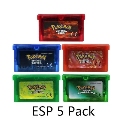 GBA Game 32 Bit Video Game Cartridge Console Card Pokemon Emerald Ruby FireRed LeafGreen Sapphire Multi-language for GBA/NDS