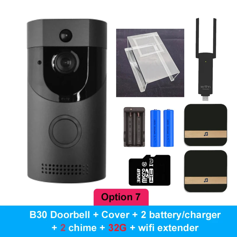 Smart Video Doorbell Waterproof Cover Night Vision Home Security TF Card Storage Camera Digital Visual Intercom WIFI Door Bell