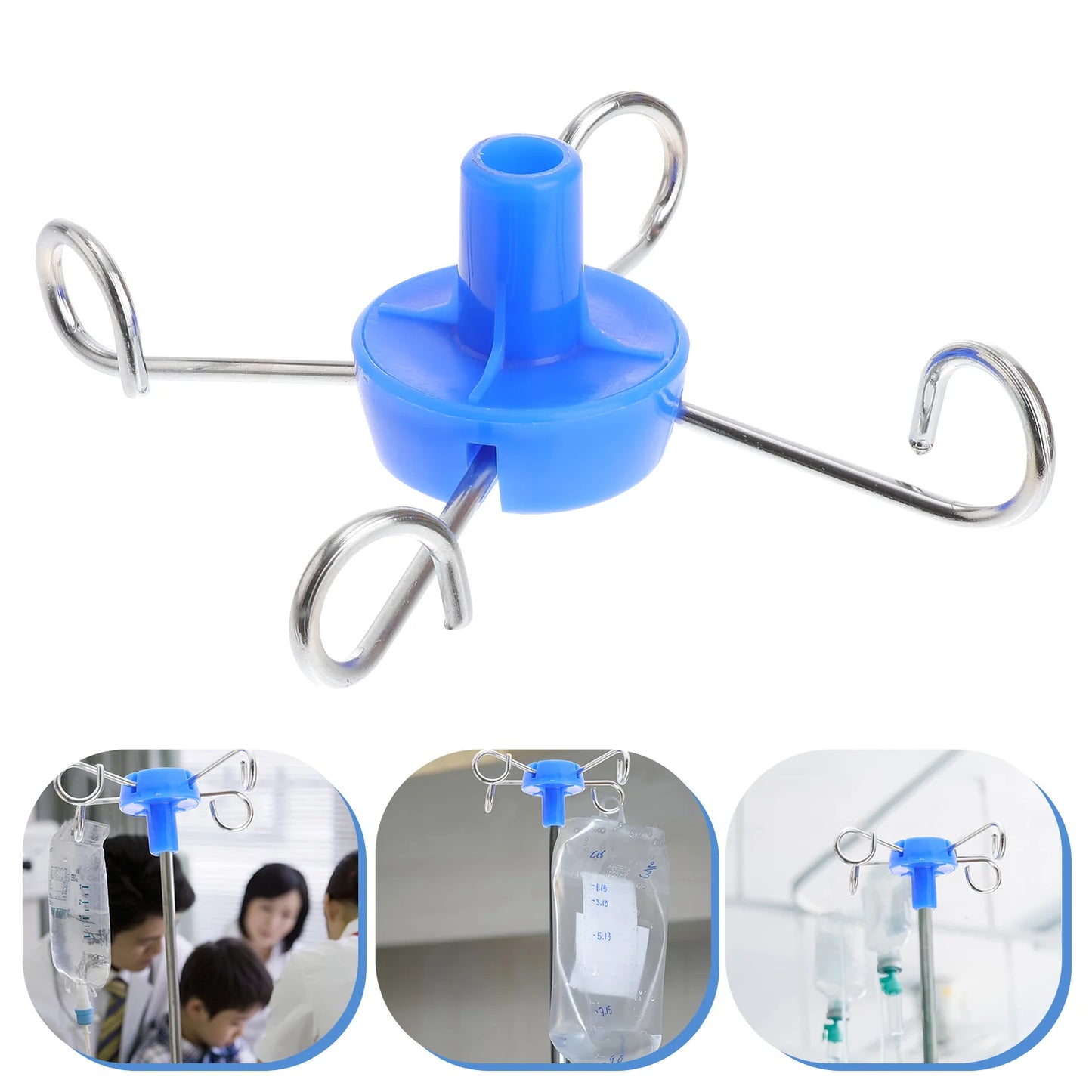 Medical IV Pole Hook Wall Mount Clothes Mounted Holder Stainless Steel Infusion Rack Vertical
