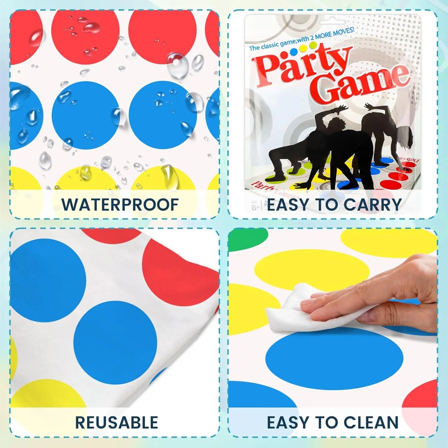 Twisting Game Balance Floor Play Mat Game with Spinner Funny Balance Games Pad Puzzle Games for Kids Adult Team Family Party