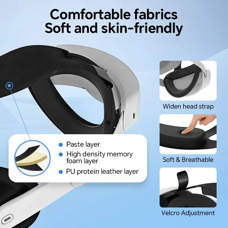 Hibloks 6000mAh Battery Head Strap For Meta Quest 3 Adjustable Built-in Charging Headset Headstrap For Qculus Quest 3 Accessorie