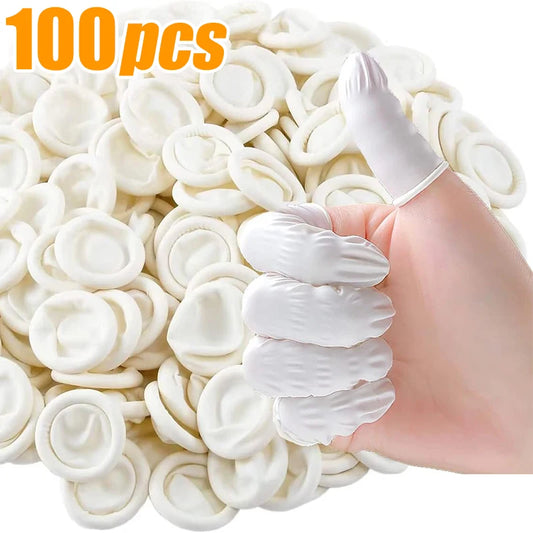 100Pcs Disposable Finger Cover Non-slip Latex Medium Fingertips Protector Gloves Non-toxic Anti-static Tool for Workplace Safety