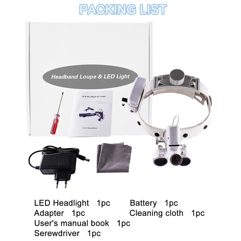 Dental ENT Headlight 5W LED Lamp with 2.5X/3.5X Loupes Surgical Light For Dentist Medical Light Dentistry Equipment DEASIN
