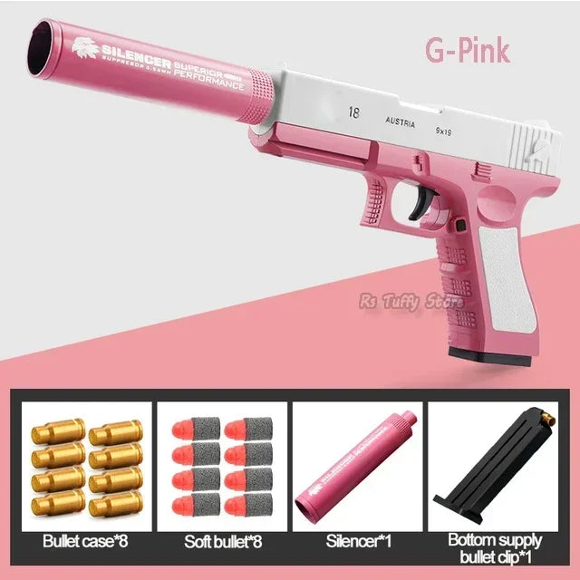 Outdoor Sports Toy Pistol Plastic EVA Foam Darts Bullets Gun Model Airsoft Beginner Aim Train Handgun Air Guns Boys DIY Gifts