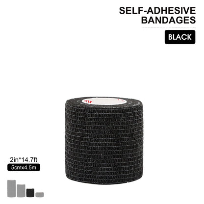 24Rolls Kindmax Self Adhesive Bandage Black, Elastic Breathable Sports Non-woven Wrap Finger Tape For Wrist Ankle First Aid