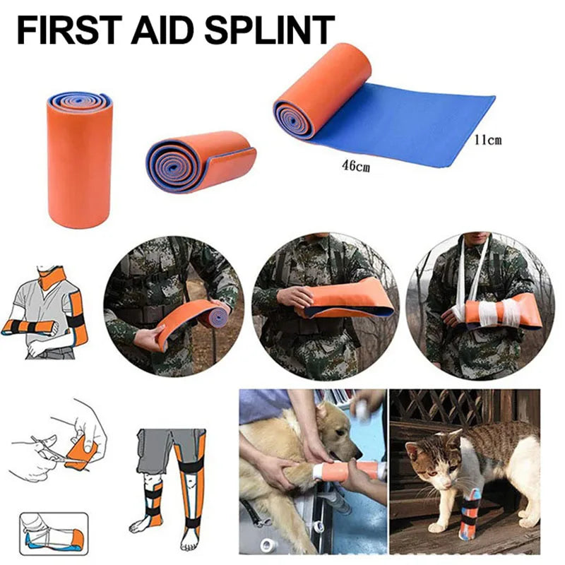 Medical Survival Splint Roll Bandage Roll Pets Emergency First Aid Fracture Splint Leg Wrist Fixed Fracture Rescue Protection
