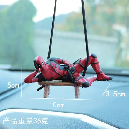 Deadpool Groot Anime Action Figure Sitting Posture Model X-Men Mini Doll Car Decoration Marvel Collection Figurine Toys Gift