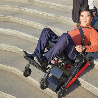 Electric stair climbing wheelchair up and down the elderly automatic track