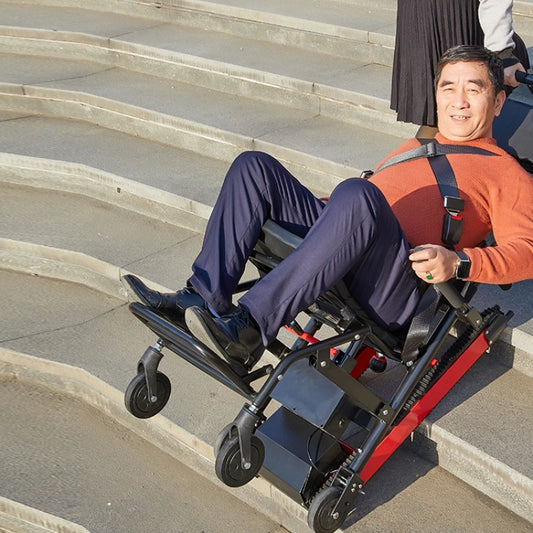 Electric stair climbing wheelchair up and down the elderly automatic track