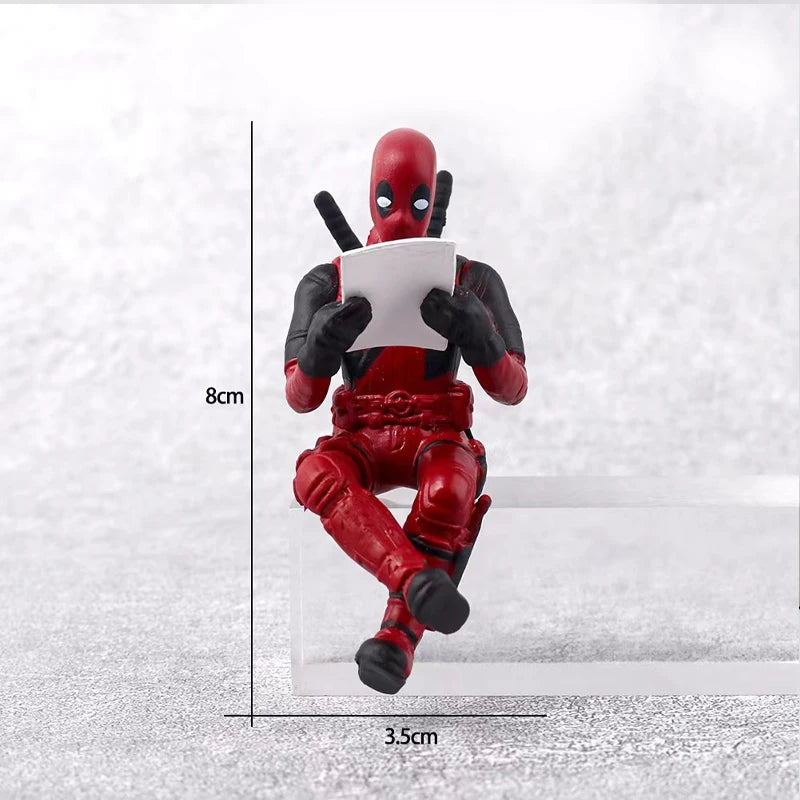 Deadpool Action Figures Desk Car Interior Decoration Pendant Marvel Model Accessories Mini Doll Figurine Kids Cartoon Toys Gift