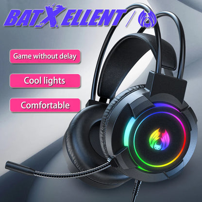 Gaming Headset 7.1 Stereo Surround Bass Headphones RGB Active Noise Reduction Earphones Game Headphone With Microphone For PC