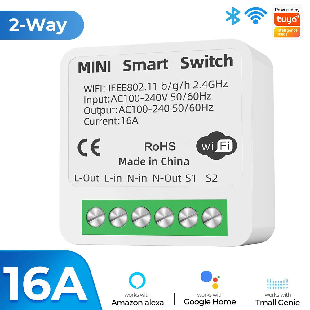 Tuya Smart Home ZigBee WiFi Smart Switch with Power Monitor 16A Mini Breaker Voice Control for Homekit Siri Alexa Google Alice