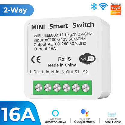 Tuya Smart Home ZigBee WiFi Smart Switch with Power Monitor 16A Mini Breaker Voice Control for Homekit Siri Alexa Google Alice