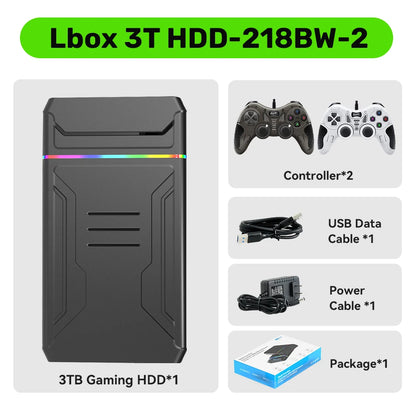 3T Gaming HDD Launchbox OS Retro Game Console for XBOX/PS4/Switch/PS3/PS2/PS1/WiiU/Wii/DC with 10107 Games for Windows PC/Laptop