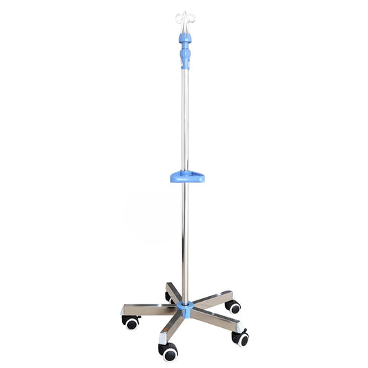 EUR PET Top Quality Medical Stand Rack Height Adjustable Stainless Iv  Pole With Solid Metal Base