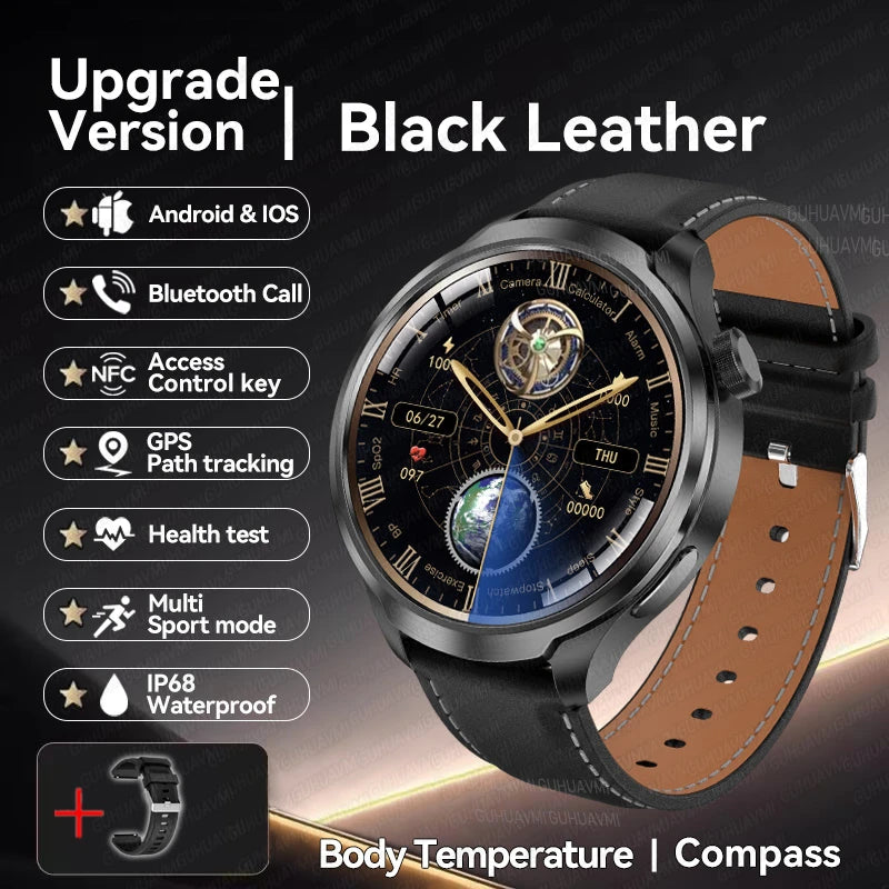 2024 New For HUAWEI Outdoor Sports Smart Watch Men AMOLED Screen NFC GPS Compass Heart rate Waterproof Bluetooth Call SmartWatch