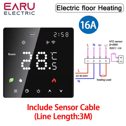 Tuya WiFi Smart Thermostat Electric Floor Heating TRV Water Gas Boiler Temperature Voice Remote Controller for Google Home Alexa