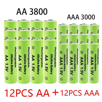 1.5V AA + AAA NI MH Rechargeable AA Battery AAA Alkaline 2100-3000mah For Torch Toys Clock MP3 Player Replace Ni-Mh Battery