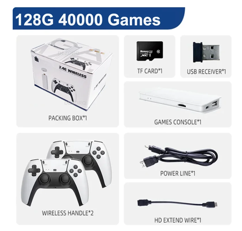 M15 Game Stick 4K Video Juegos TV Game Console Wireless Gamepads Video Game 128G 40000 Retro Game HD Output Two-player for PS1