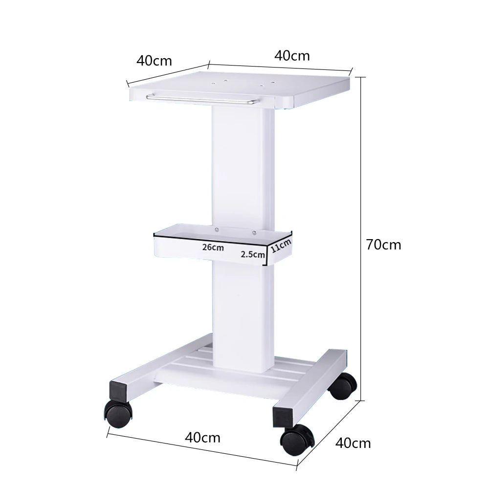 Medical Trolley Mobile Shelf Table Dental Unit Portable Cart with Swivel Brake Wheels and Socket for Dental Clinic Dentist Tool