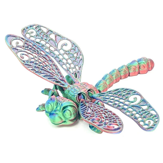 3D Printed Dragonfly Figurine Collectible Desk Decor Transformable Design,For Halloween Christmas Xmas Thanksgiving Toy Kids