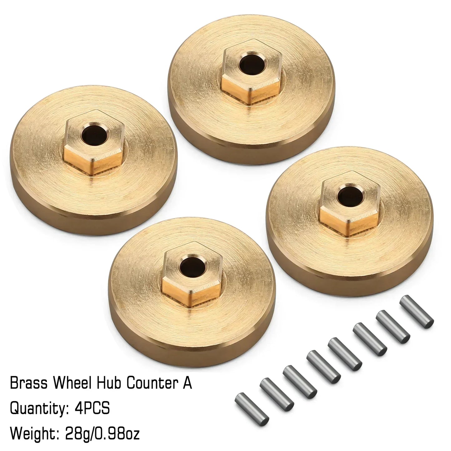 INJORA Brass Counterweight Steering Knuckles Wheel Hex Shock Absorber Axle Cover For RC Crawler Car Axial SCX24 Upgrade Parts