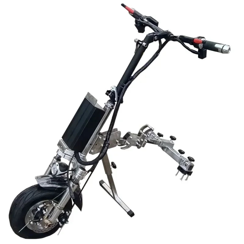 Disabled vehicle electric towing head, disabled wheelchair modification, front drive wheelchair traction, high-power front end