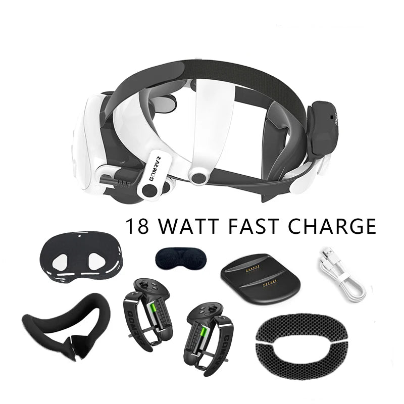 GOMRVR Comfort Battery Halo Head Strap Compatible with Meta Quest 3S Replancement of Elite Strap Enhanced Playtime and Support
