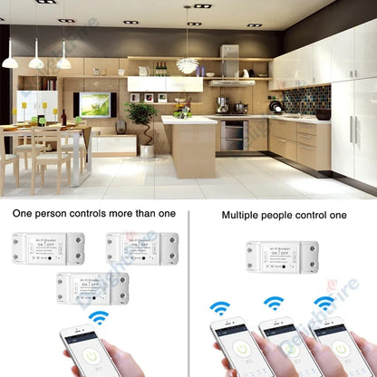 DIY Smart Light WiFi Switch Tuya Smart Life APP Wireless Remote Control 10A Smart Home Breaker Works With Alexa Google Home