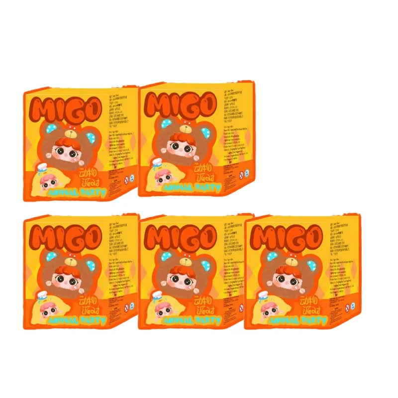 New Migo Animal Party Series Pendant Blind Box Cute Mystery Box Migo Toys Collectible Kawaii Models Ornament Kids Surprise Gifts