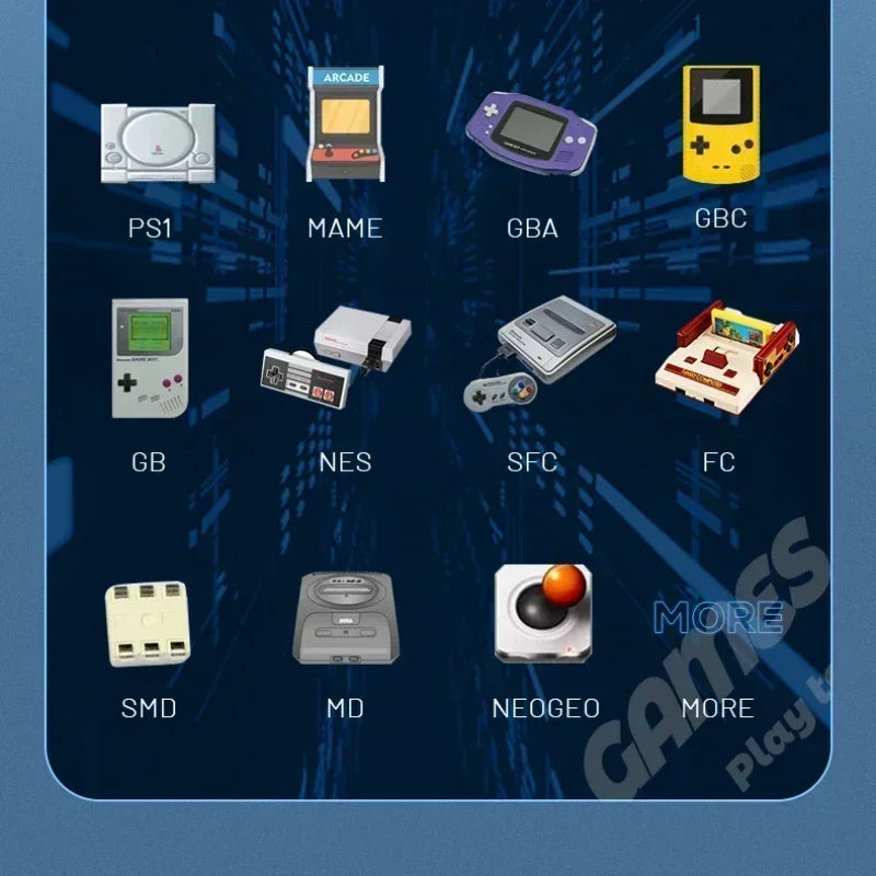 40000+Game in Your Pocket New Project X Portable Pocket Video Game Console 128G 4.3” IPS Screen Dual Speaker Stereo Support PS1